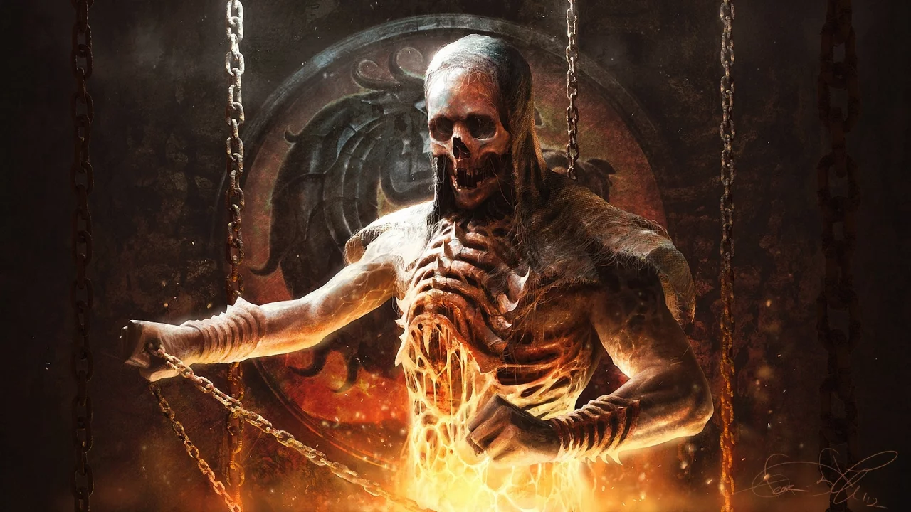 скорпион, mortal kombat, scorpion, Арт