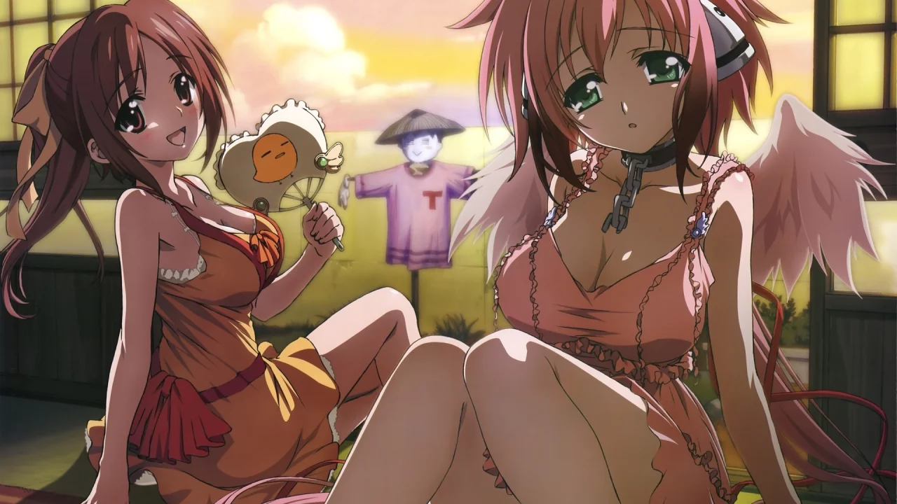 утраченное небесами, крылья, sora no otoshimono, Аниме, девушки
