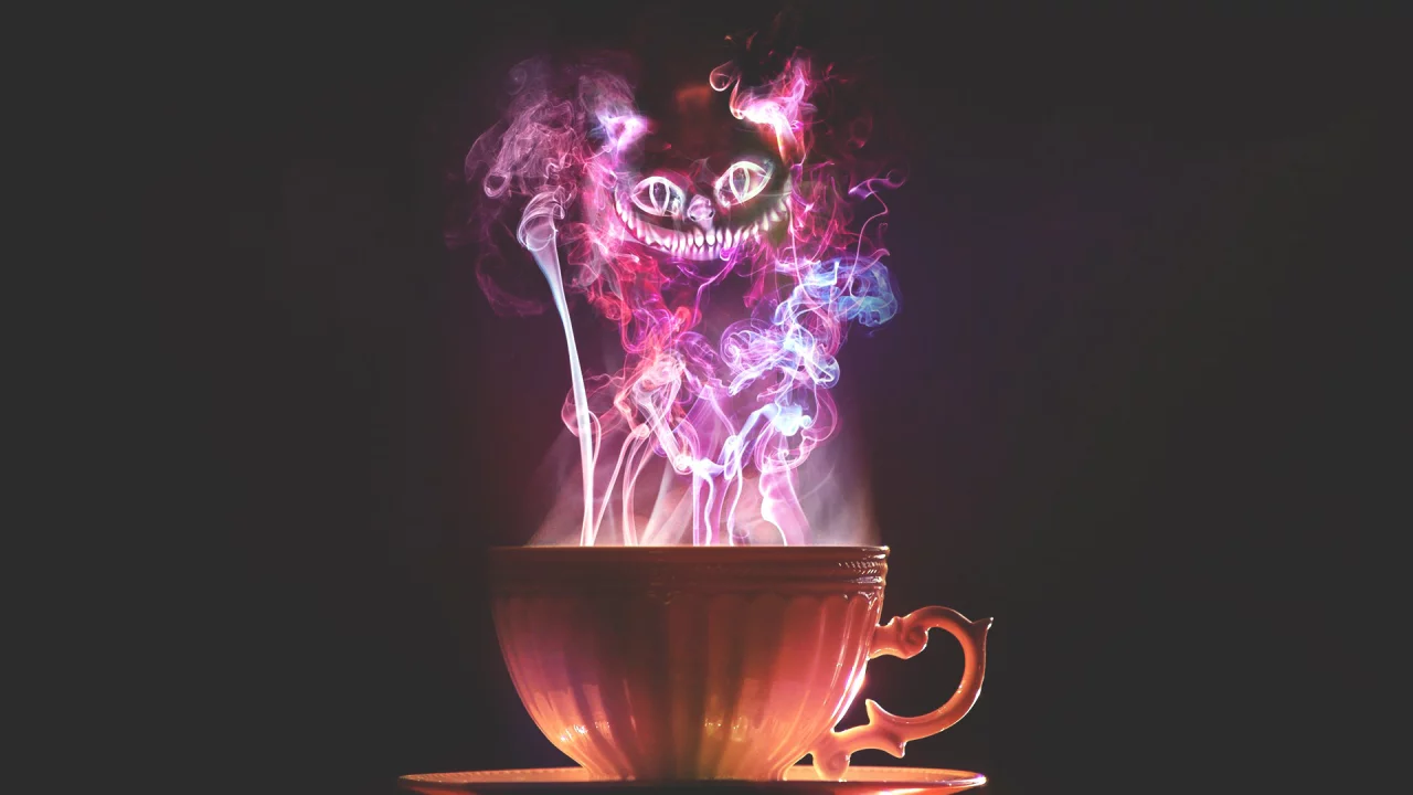 чашка, кот, cat, Cup, cheshire, дым, чеширский