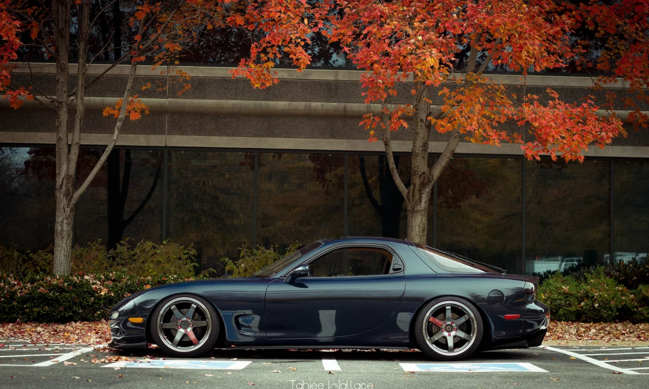 rx7, autumn, Mazda, мазда, осень, te37