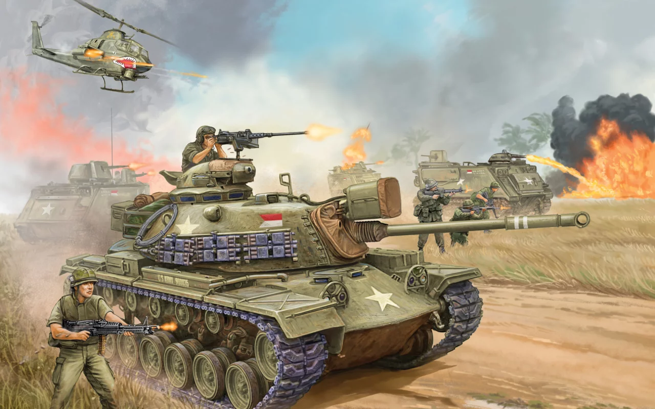 танк, patton, 1950-хг, калибр, m48a3, и, средний, сша, танк, Арт