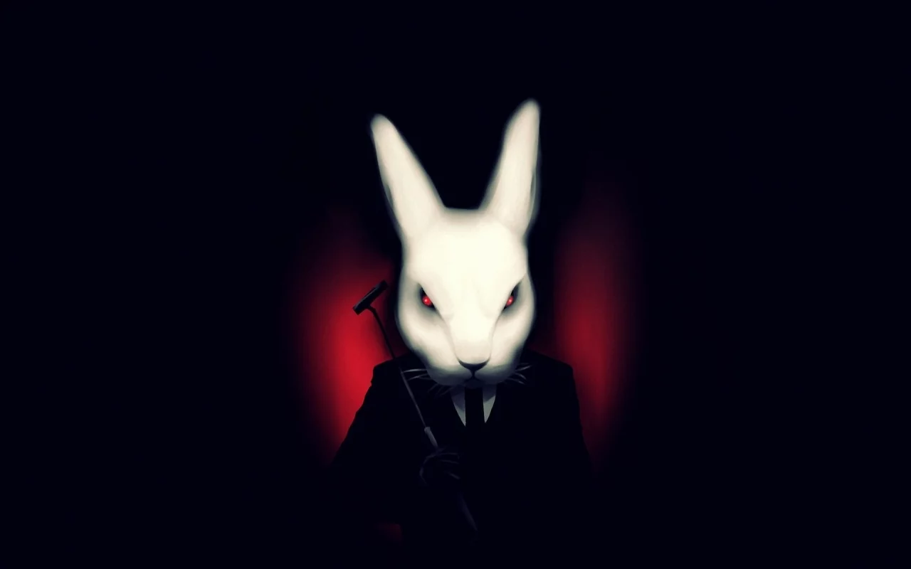 misfits, темный фон, Арт, костюм, белый, кролик