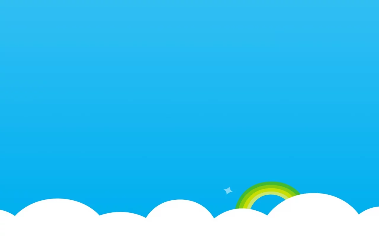 скайп, Skype, радуга, облака, простой фон