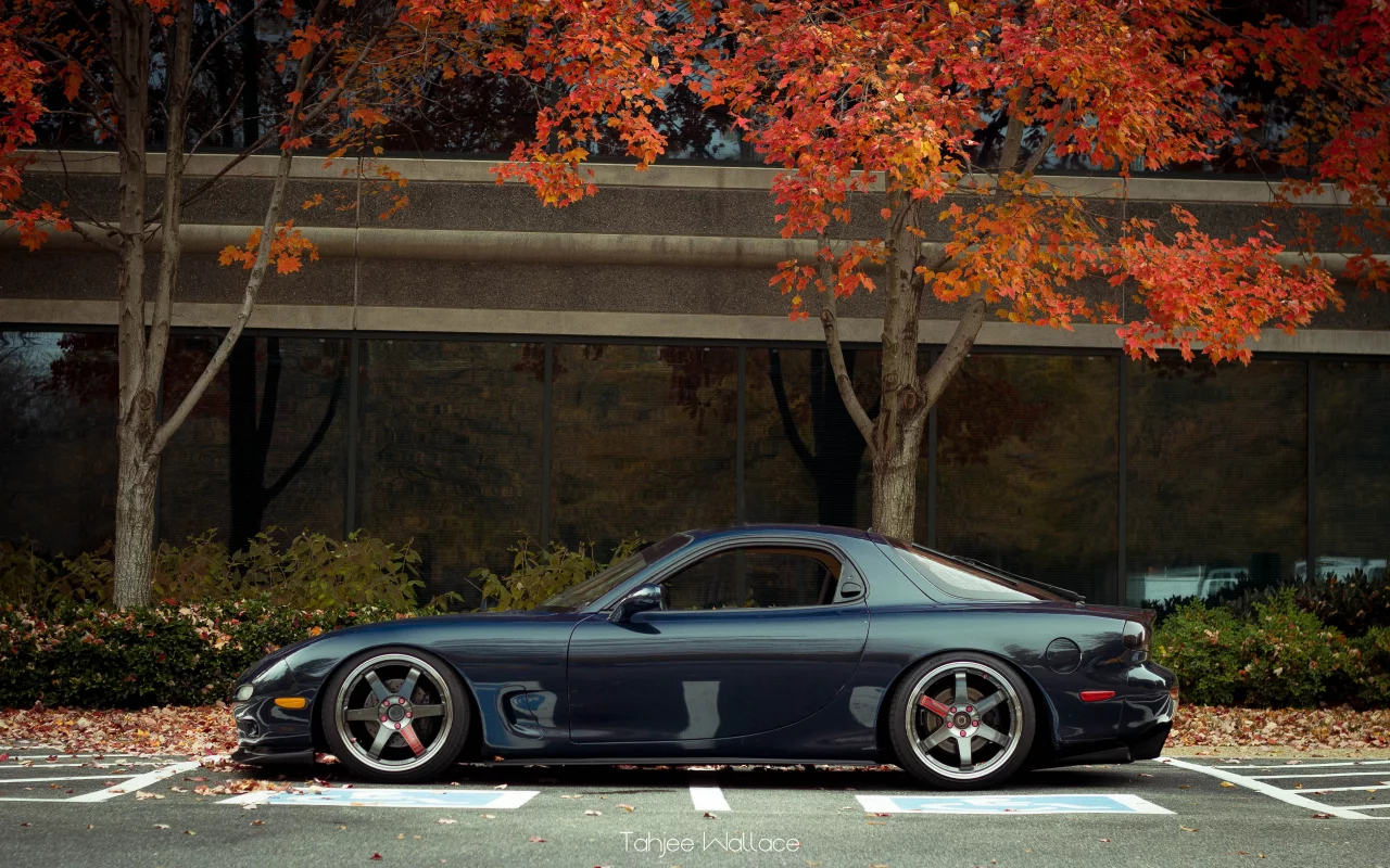 rx7, autumn, Mazda, мазда, осень, te37