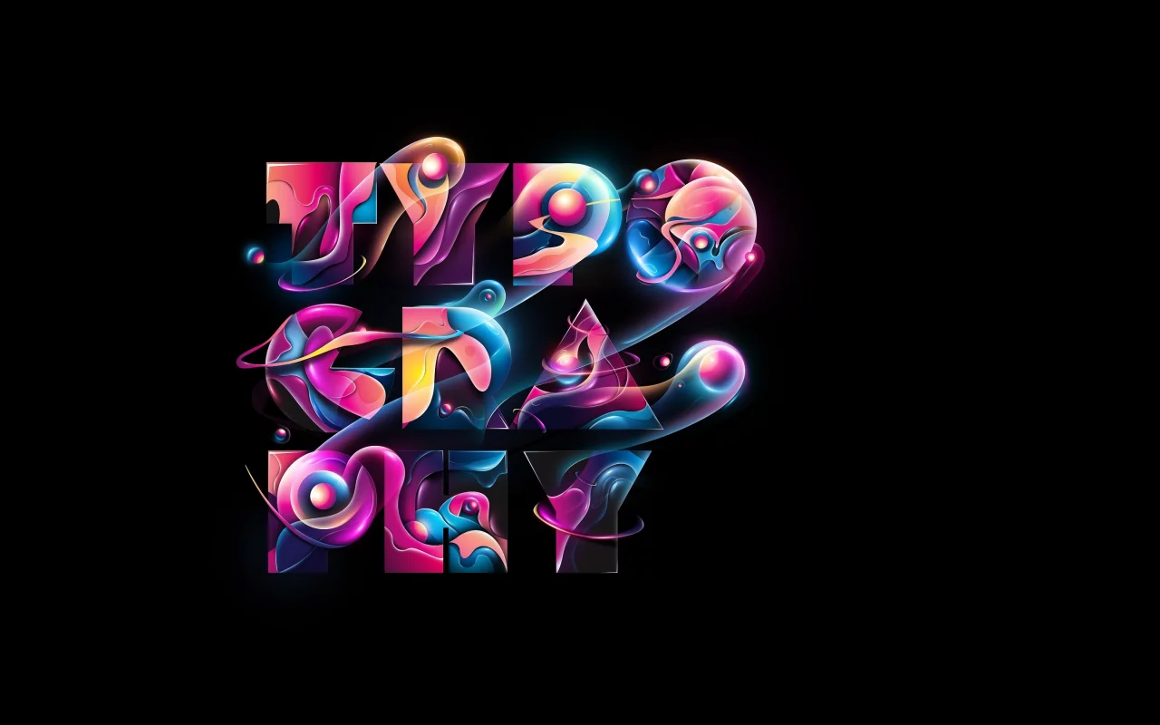черный фон, Typography, надпись