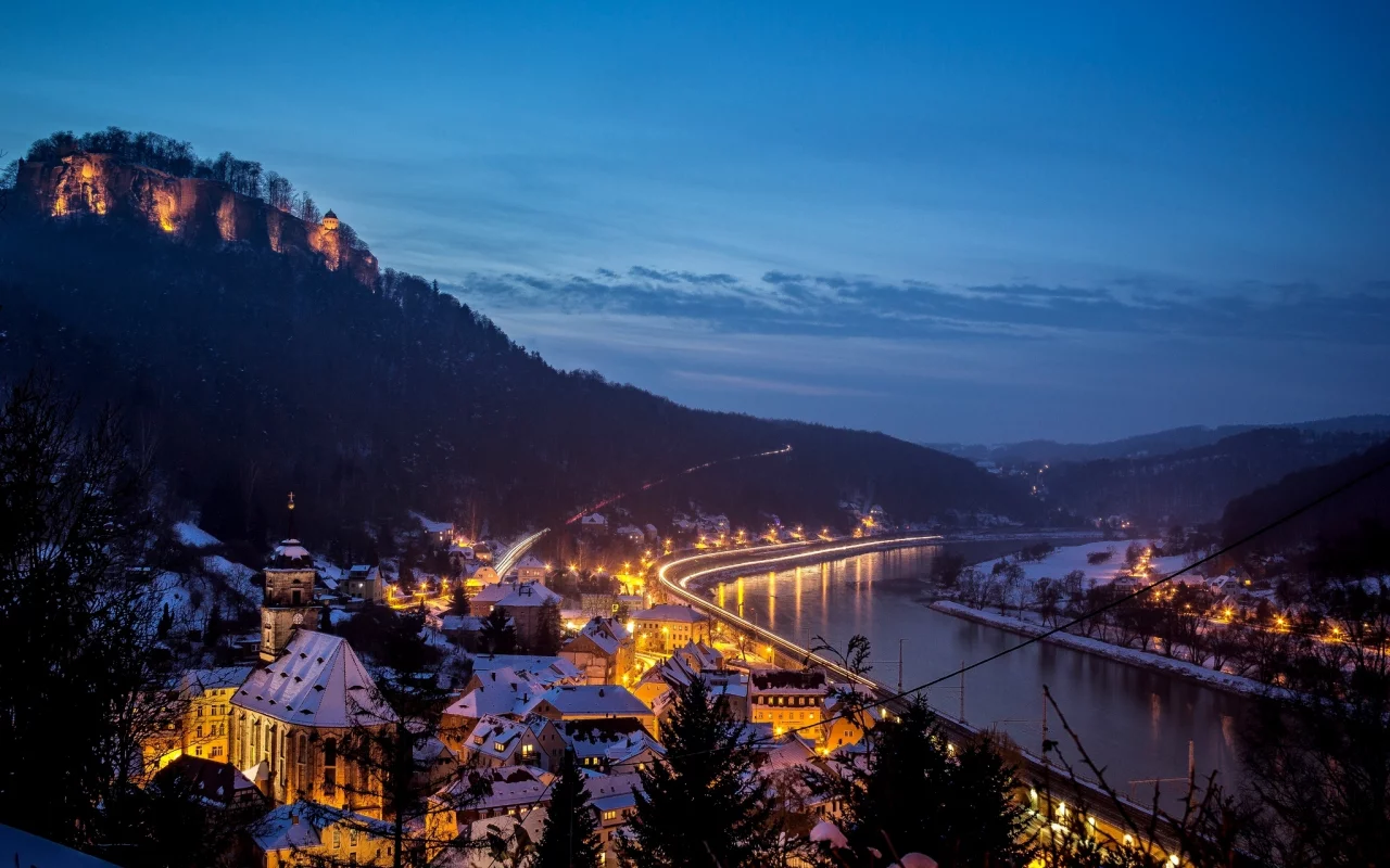 крепость, город, хонштайн, landkreis s__chsische schweiz, germany, K__nigstein