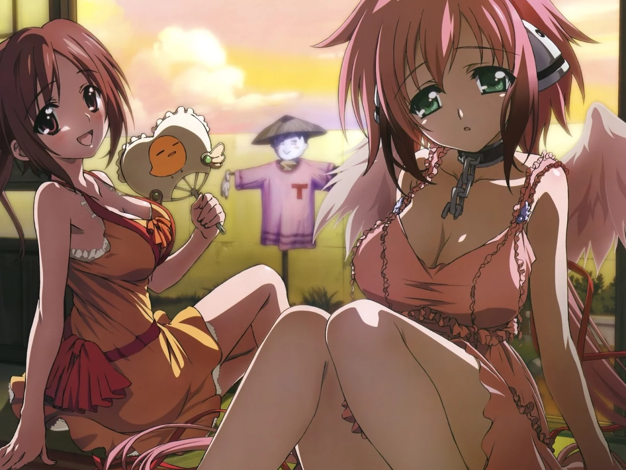 утраченное небесами, крылья, sora no otoshimono, Аниме, девушки