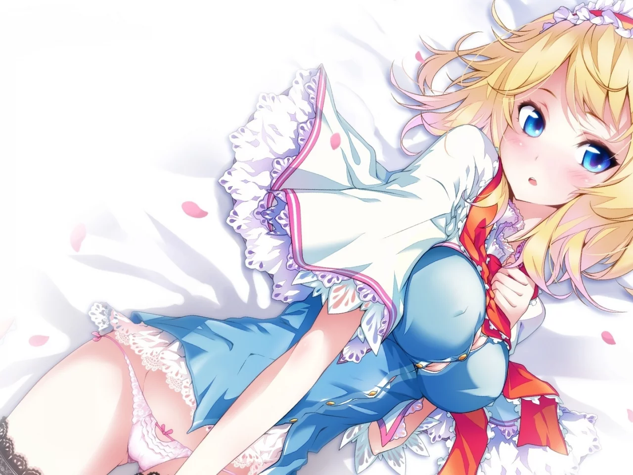 настроение, девушка, Art, alice margatroid, touhou, смущение, hong