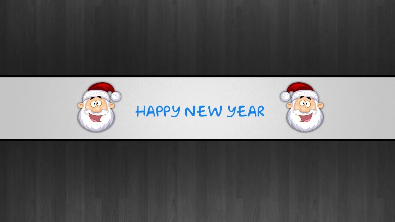 новый год, санта, Happy new year, надпись