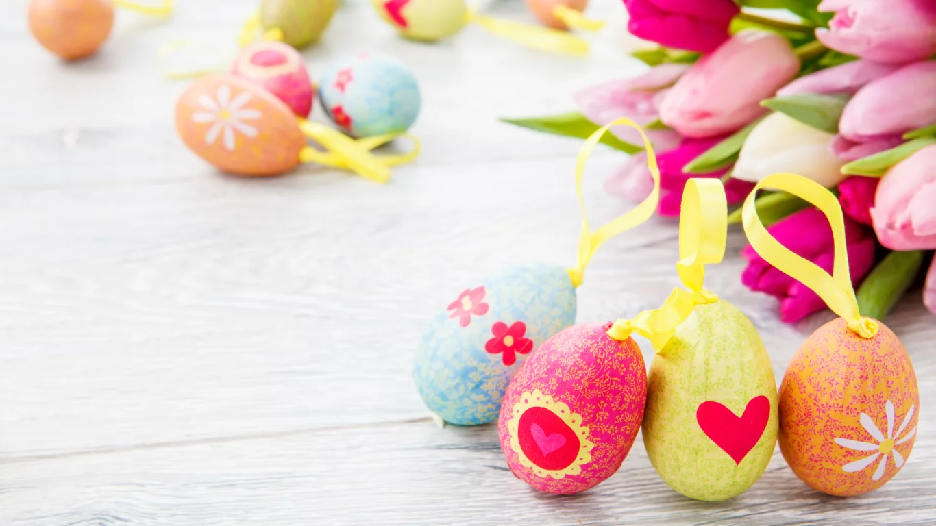 яйца, easter, Цветы, пасха, тюльпаны