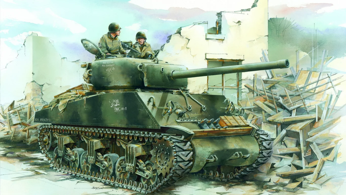 M4, вторая мировая война, танкисты, sherman, танк, шерман
