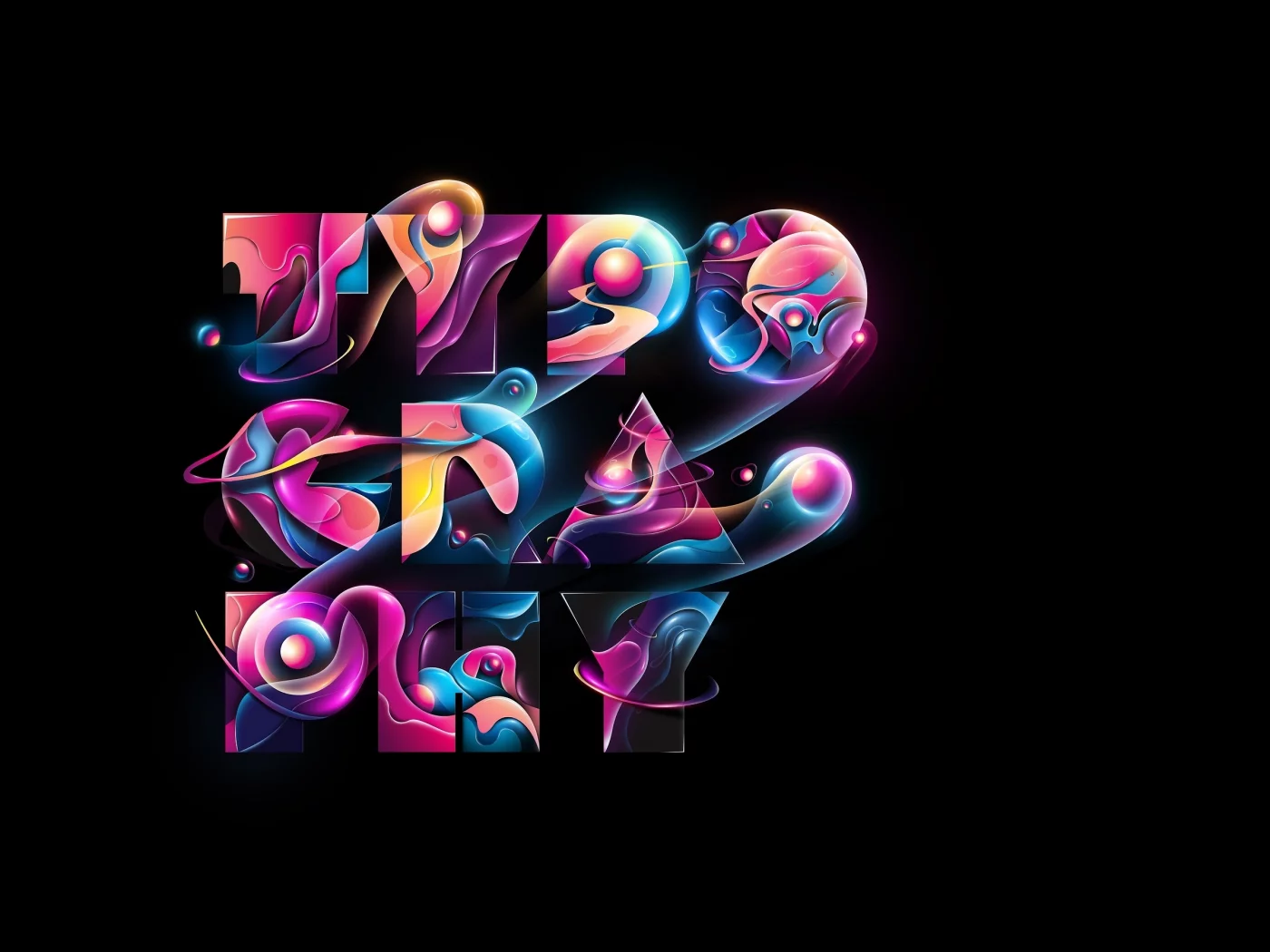 черный фон, Typography, надпись