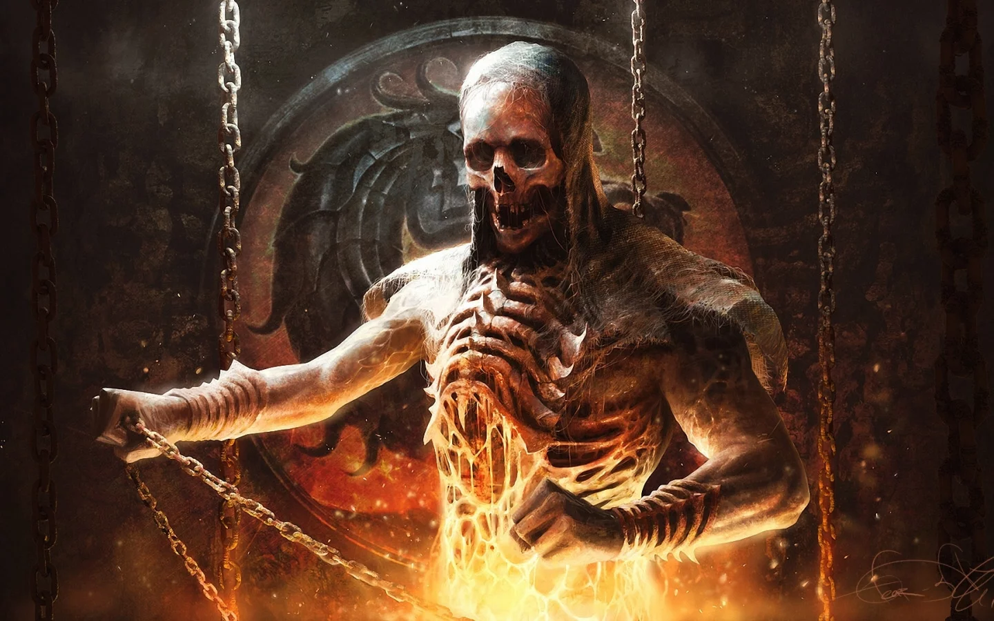 скорпион, mortal kombat, scorpion, Арт