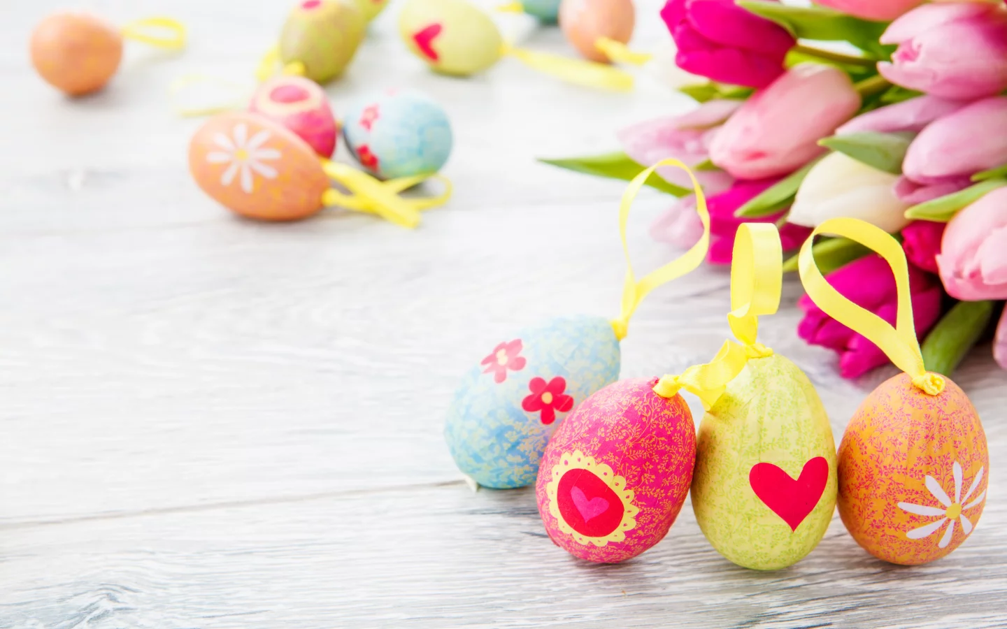 яйца, easter, Цветы, пасха, тюльпаны