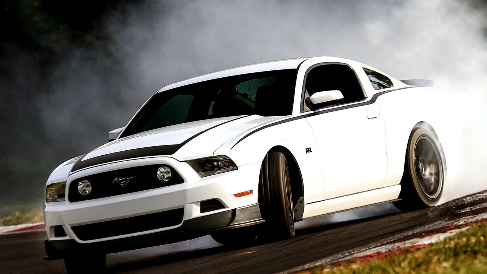 wallpapers, автомобиль, rtr, drift, white, Car, package, ford mustang, обоя, 2012