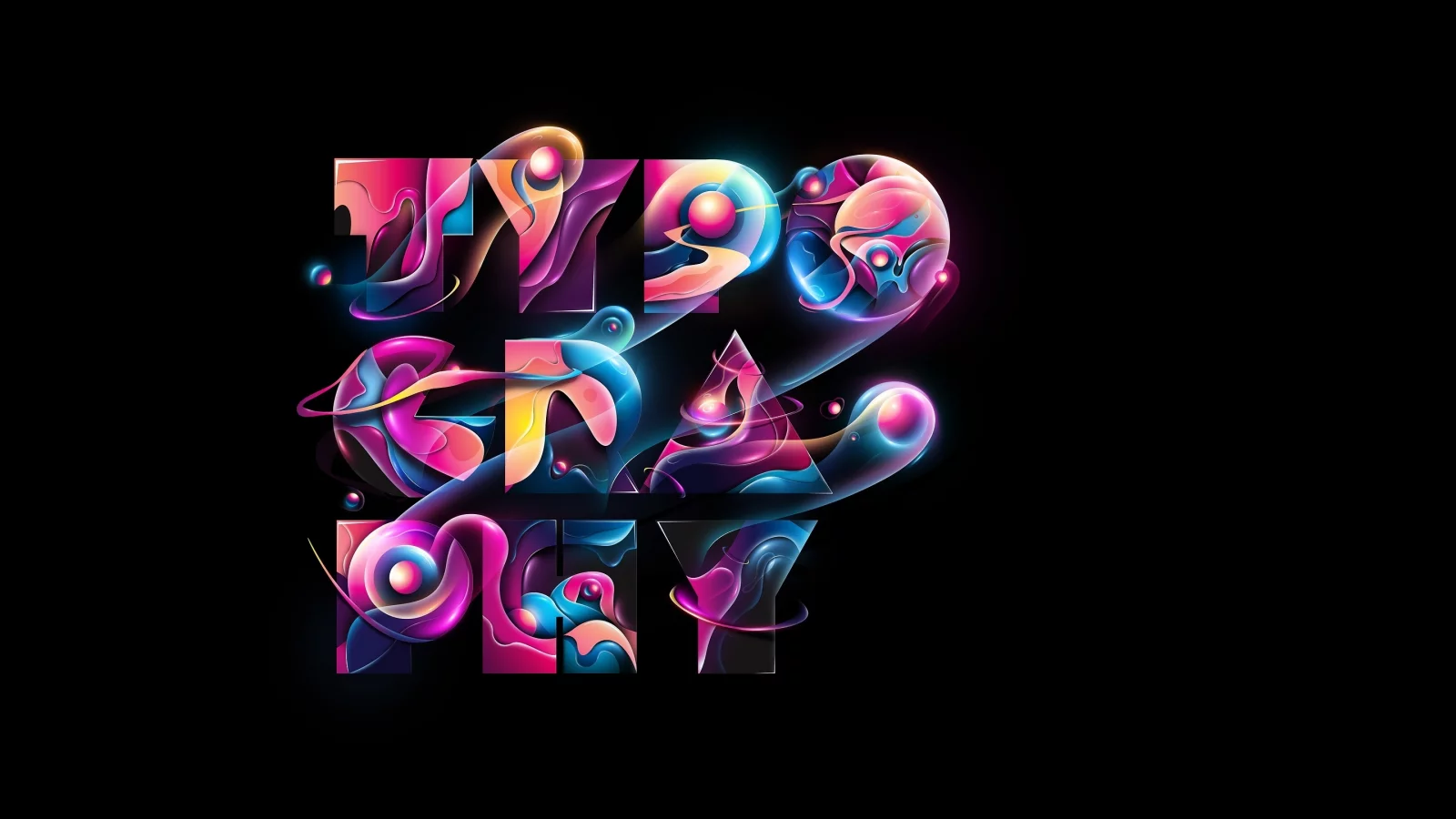 черный фон, Typography, надпись