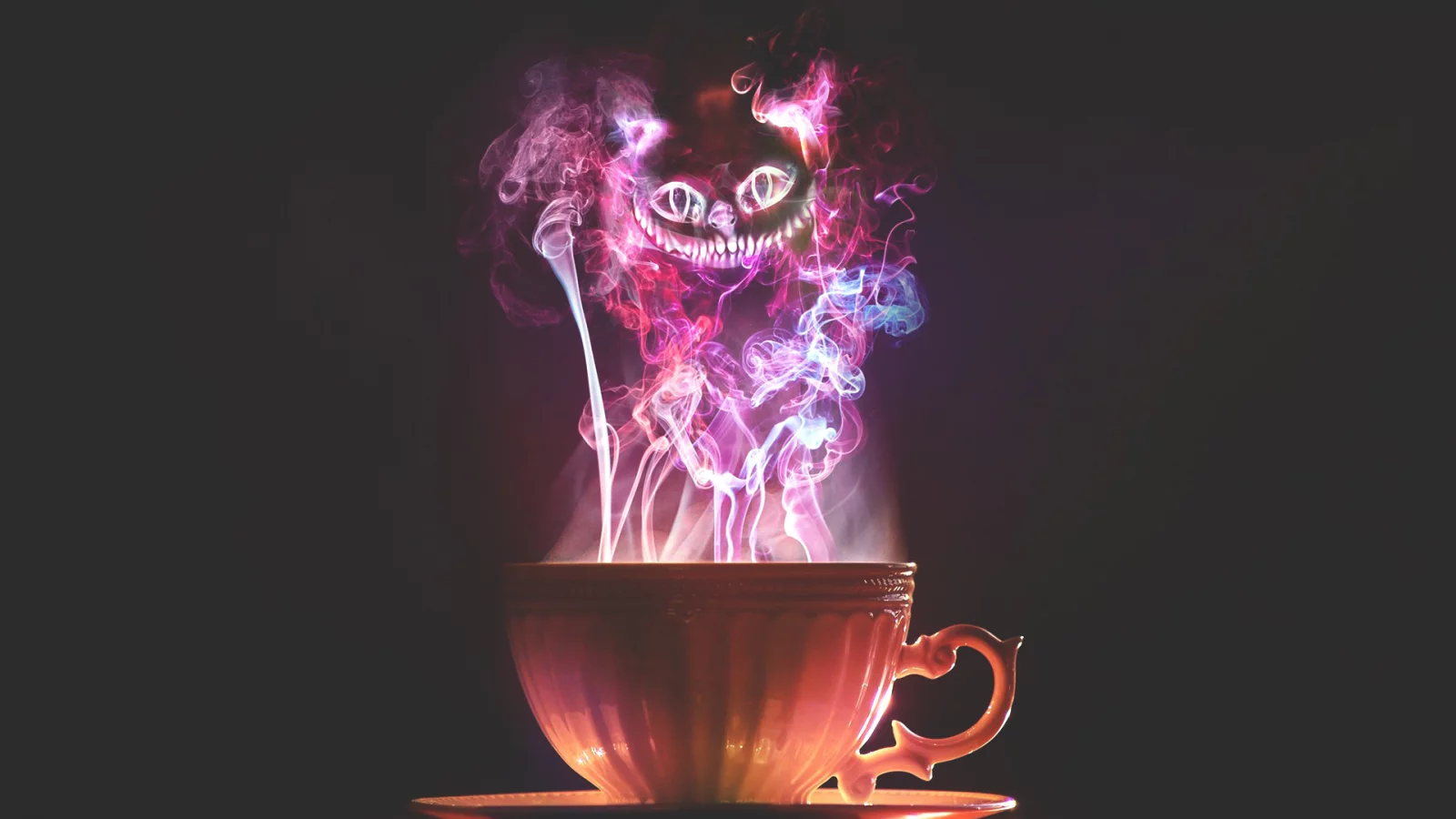 чашка, кот, cat, Cup, cheshire, дым, чеширский