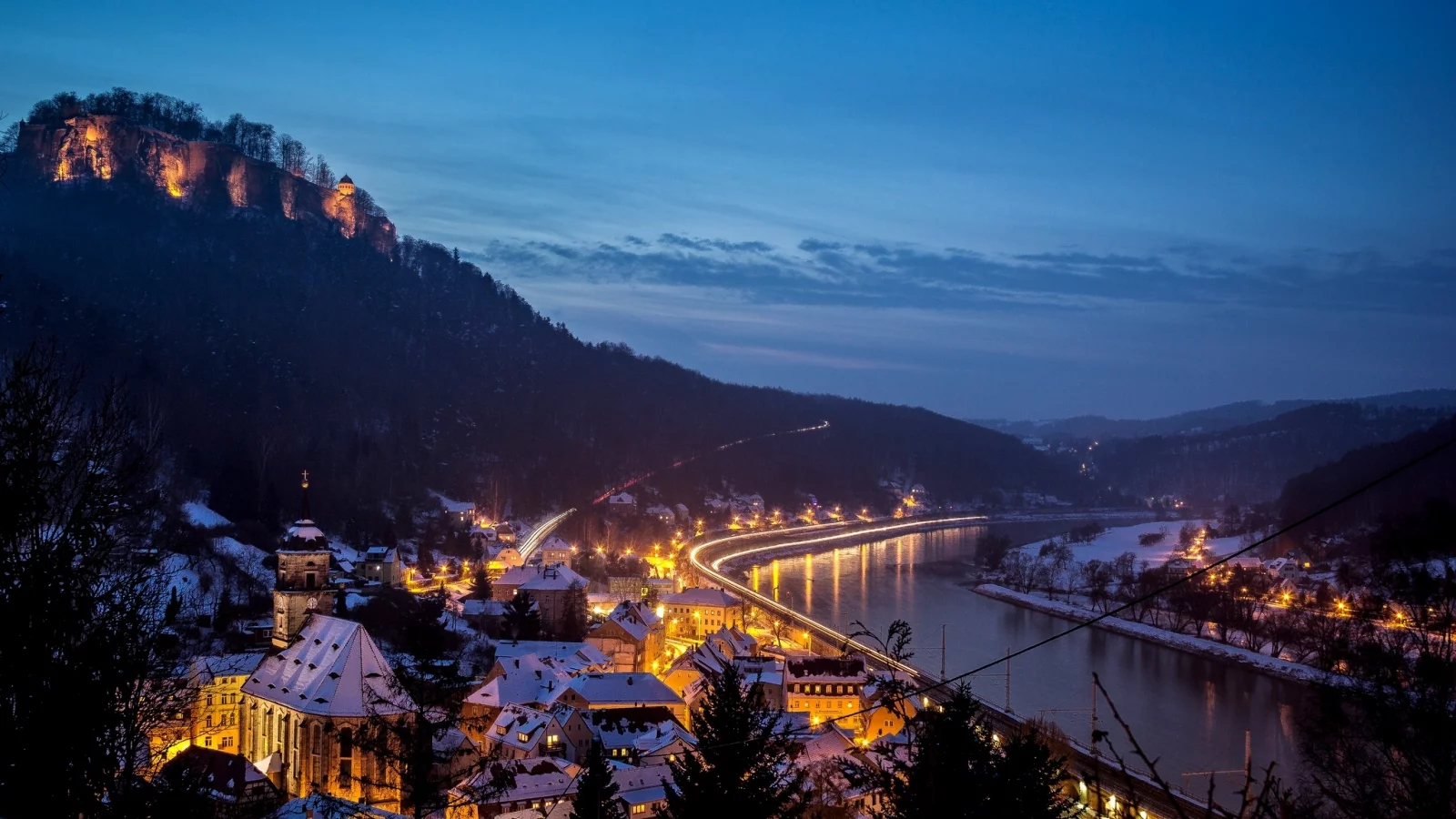 крепость, город, хонштайн, landkreis s__chsische schweiz, germany, K__nigstein