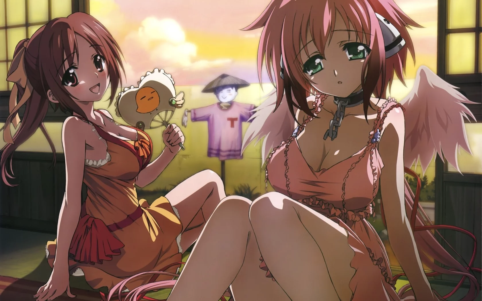 утраченное небесами, крылья, sora no otoshimono, Аниме, девушки