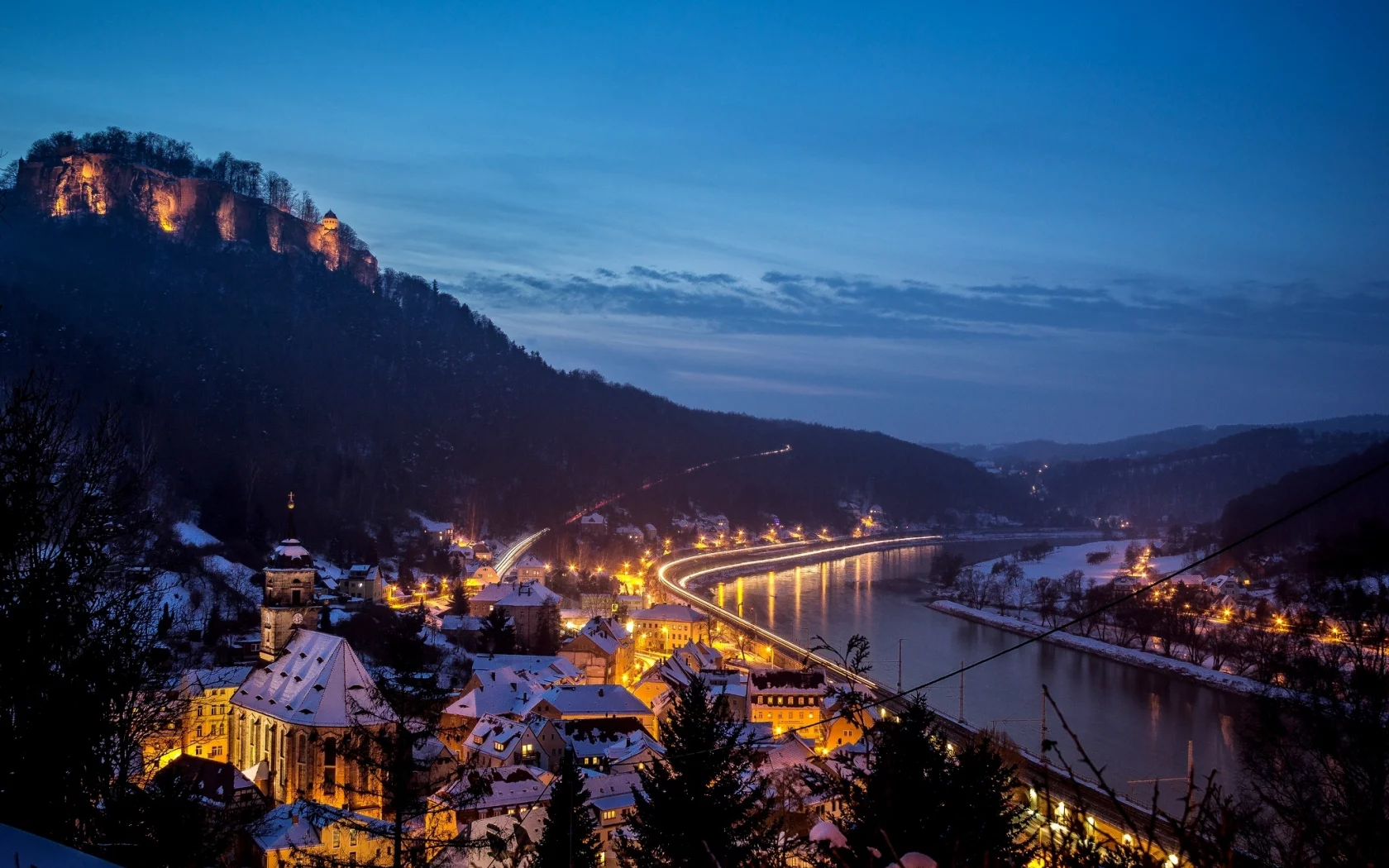 крепость, город, хонштайн, landkreis s__chsische schweiz, germany, K__nigstein
