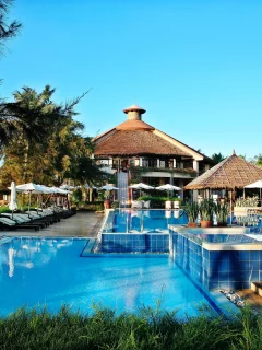 дом, pool, пальмы, Interior, море, бассейн, архитектура
