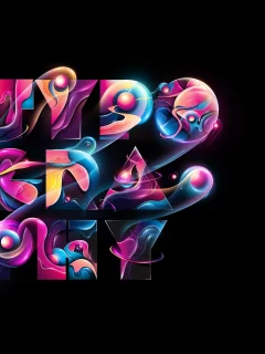 черный фон, Typography, надпись