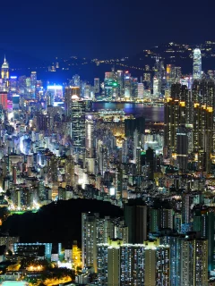 Hong kong, гонконг, азия, ночь, вечер, свет, китай, город