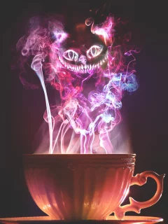 чашка, кот, cat, Cup, cheshire, дым, чеширский
