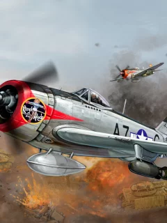 самолет, republic, p-47, thunderbolt, истребитель, сша, ввс, Арт