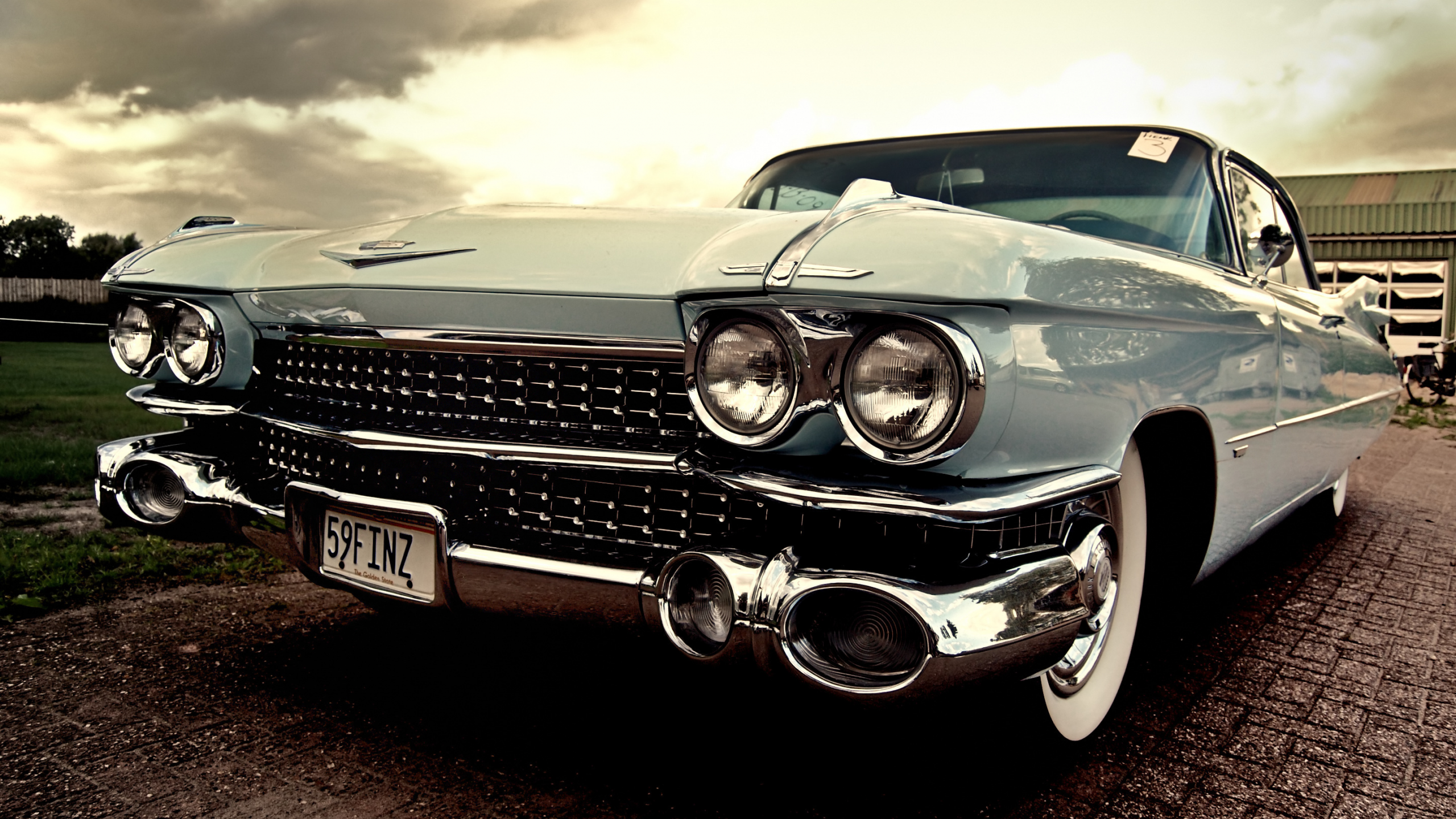 Картинка на рабочий стол машина, Cadillac eldorado 1959, небесного цвета  2560 x 1440