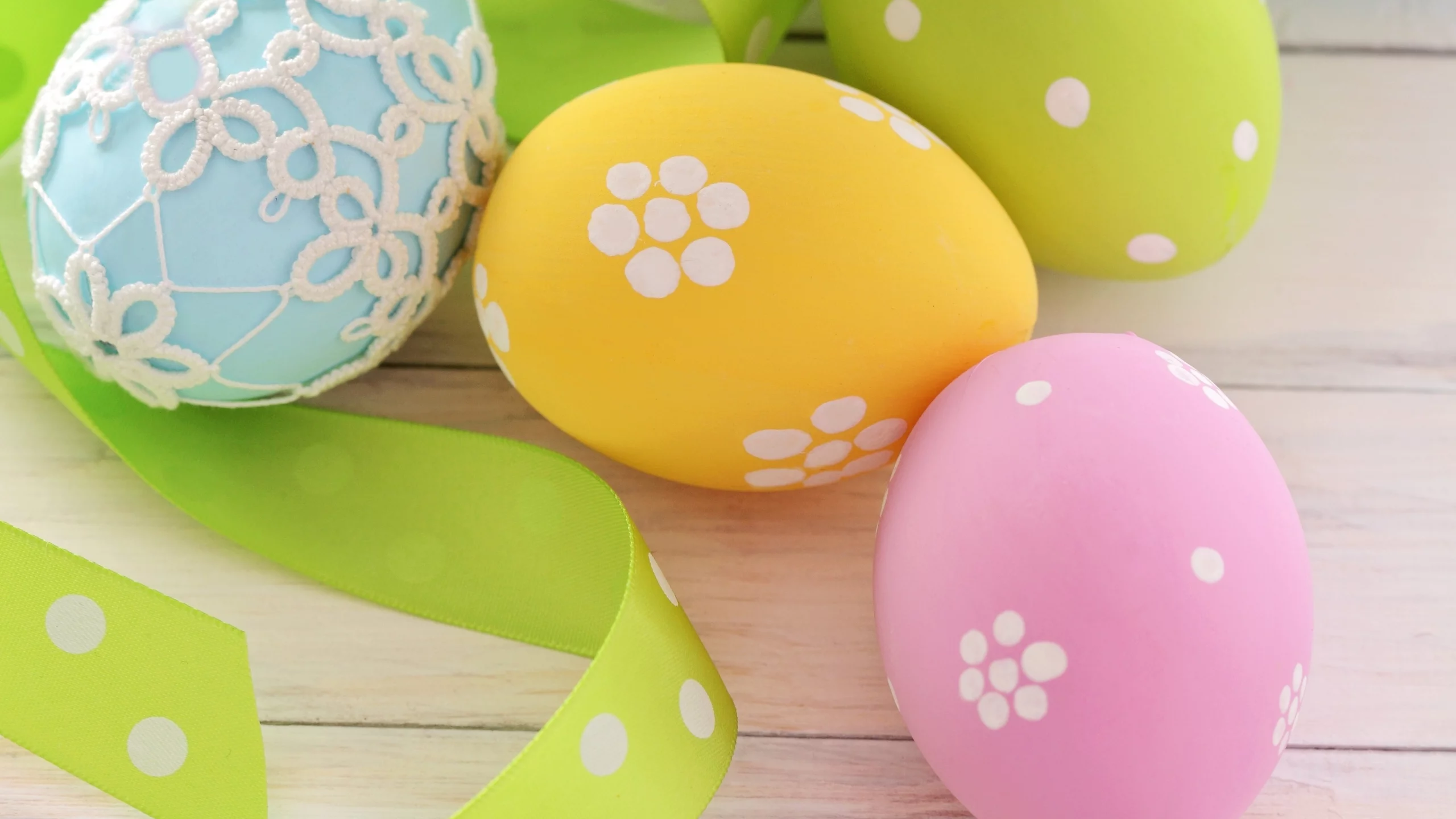 Easter, голубые, желтые, розовые, лента, яйца, пасха