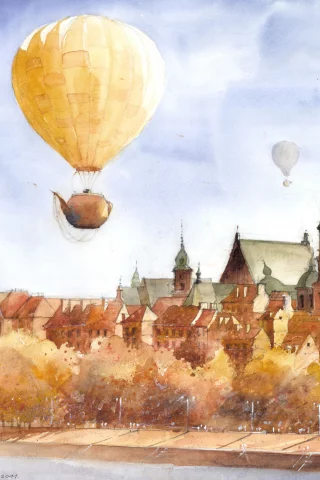 tytus brzozowski, Арт, рисунок, полёт, сюрреализм, чайники