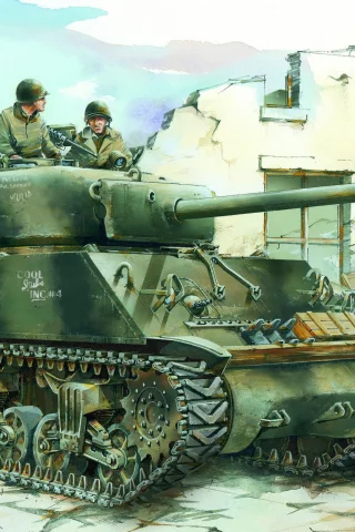 M4, вторая мировая война, танкисты, sherman, танк, шерман