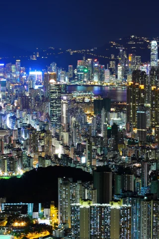 Hong kong, гонконг, азия, ночь, вечер, свет, китай, город