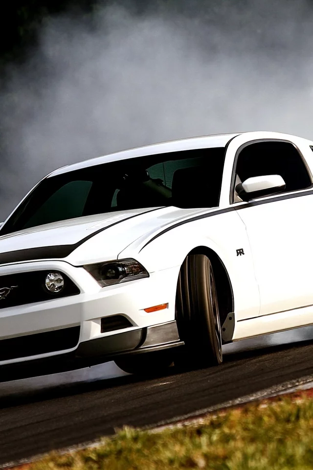 wallpapers, автомобиль, rtr, drift, white, Car, package, ford mustang, обоя, 2012