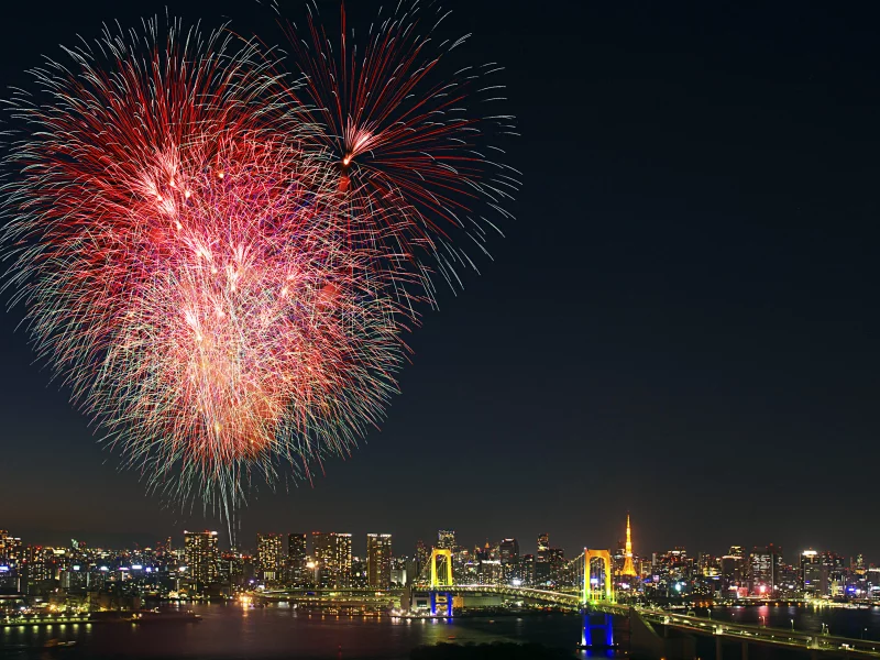токио, tokyo, odaiba, Салют, япония, фейерверк, japan