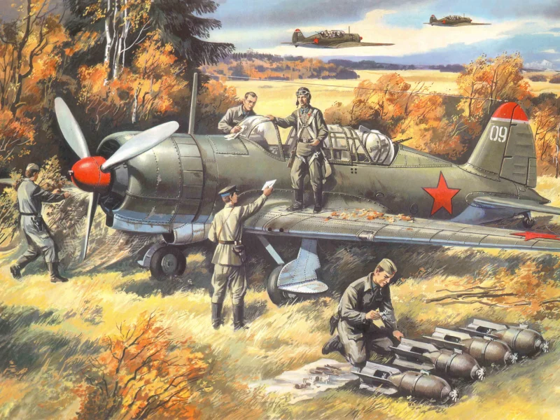 ближний, и, Арт, самолет, советский, су-2, разведчик