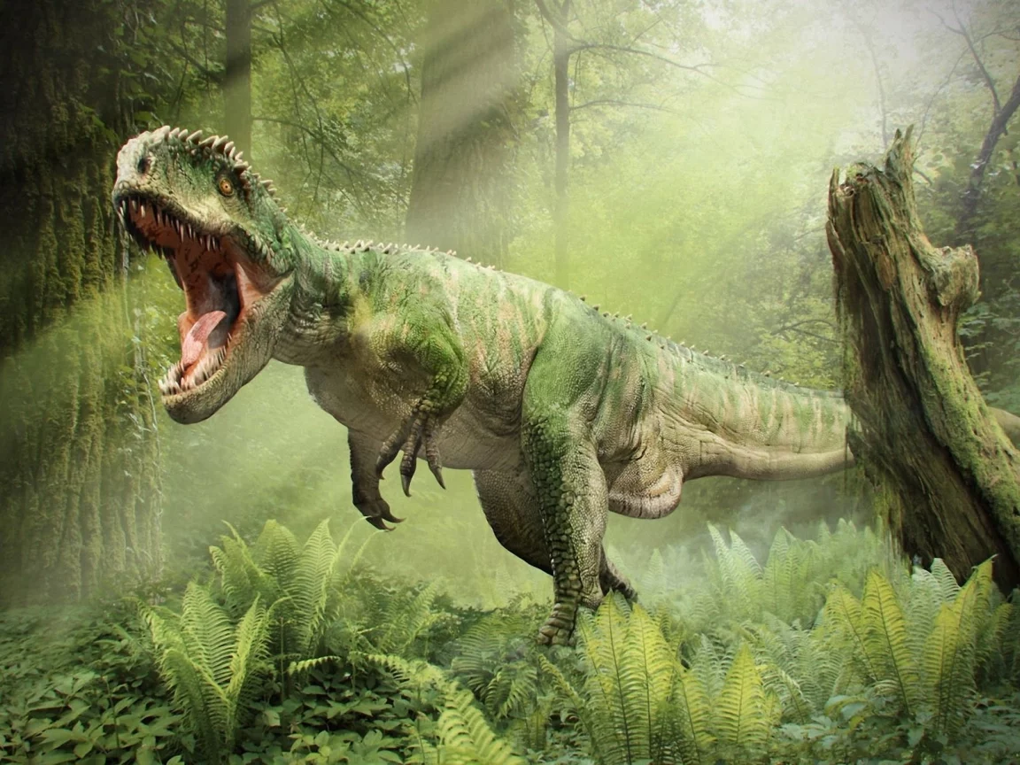лес, динозавр, Тираннозавр, рык, пасть, t-rex