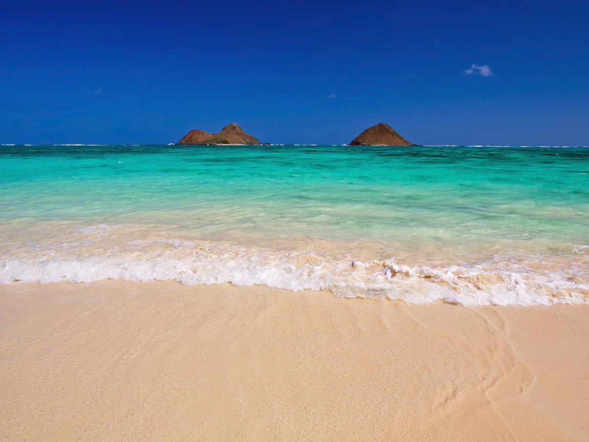 mokulua islands, kailua, гавайские острова, lanikai, сша, гавайи