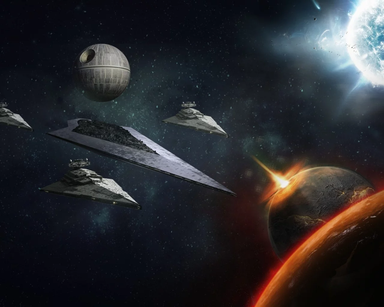 wars, destroyer, moon, death, Star, star, space