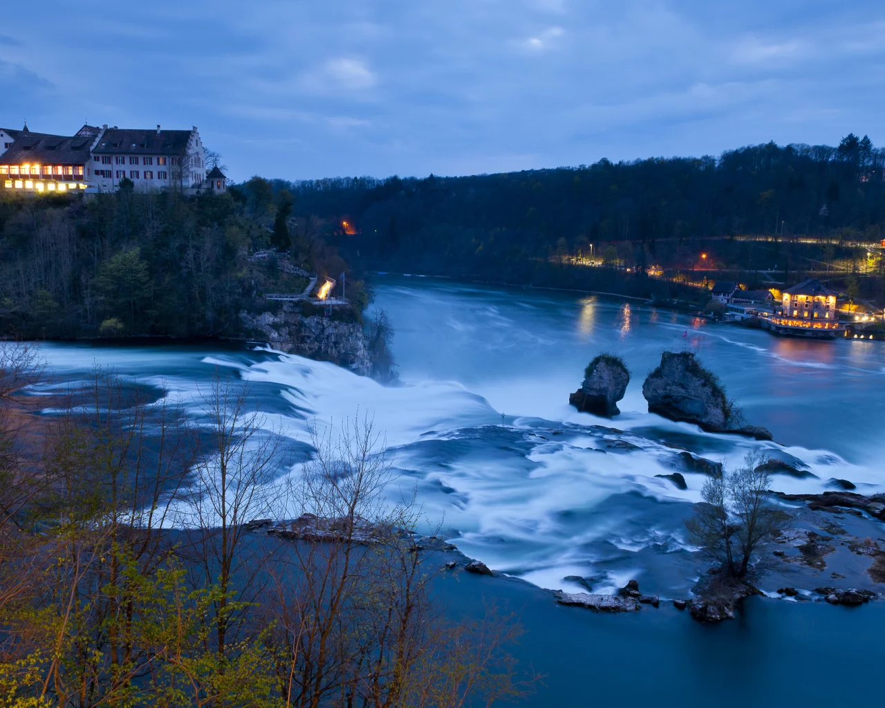 Rhine falls, швейцария, река, schaffhausen, замок, водопад, switzerland