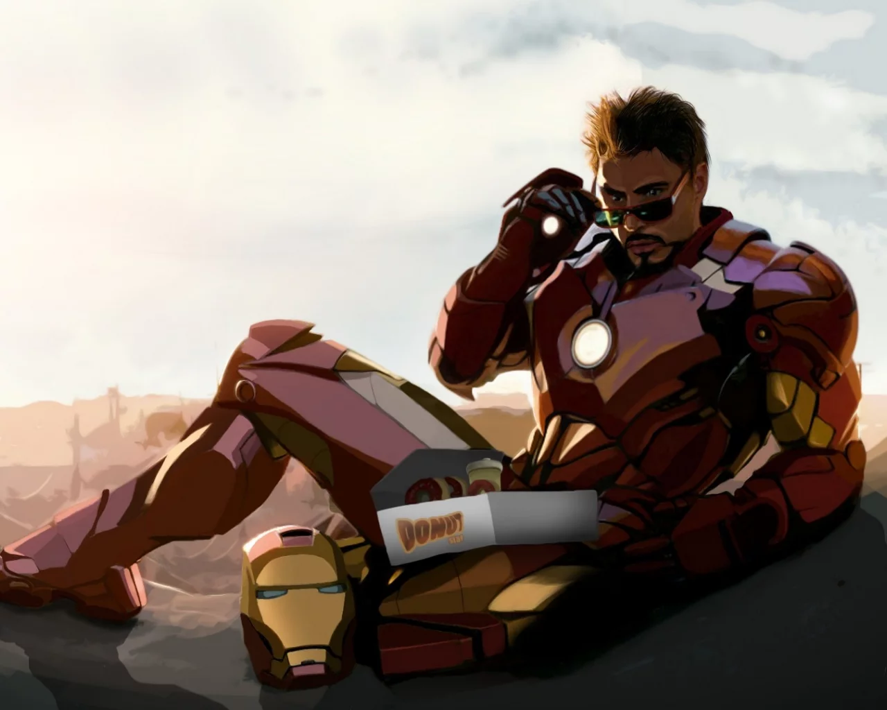 Tony stark, robert downey jr, iron man, fan art