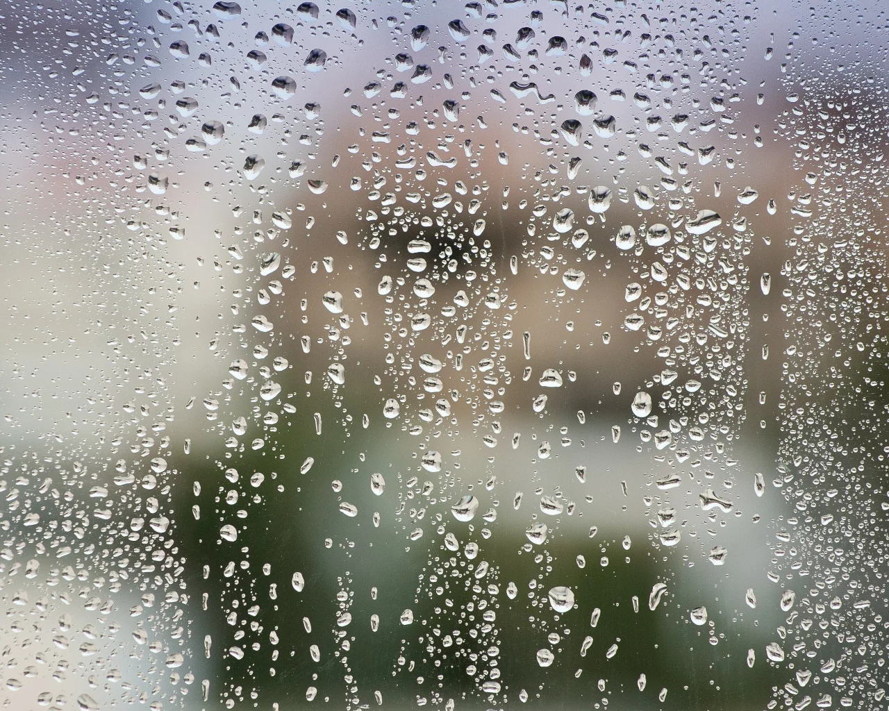 вода, После дождя, капли, стекло, macro
