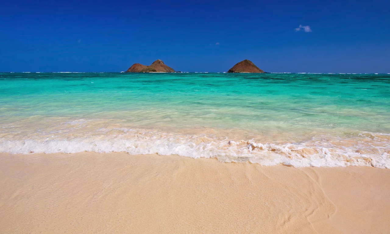 mokulua islands, kailua, гавайские острова, lanikai, сша, гавайи