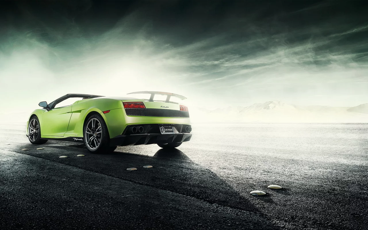 автообои, Ламборгини галлардо, lamborghini gallardo, дорога, spider