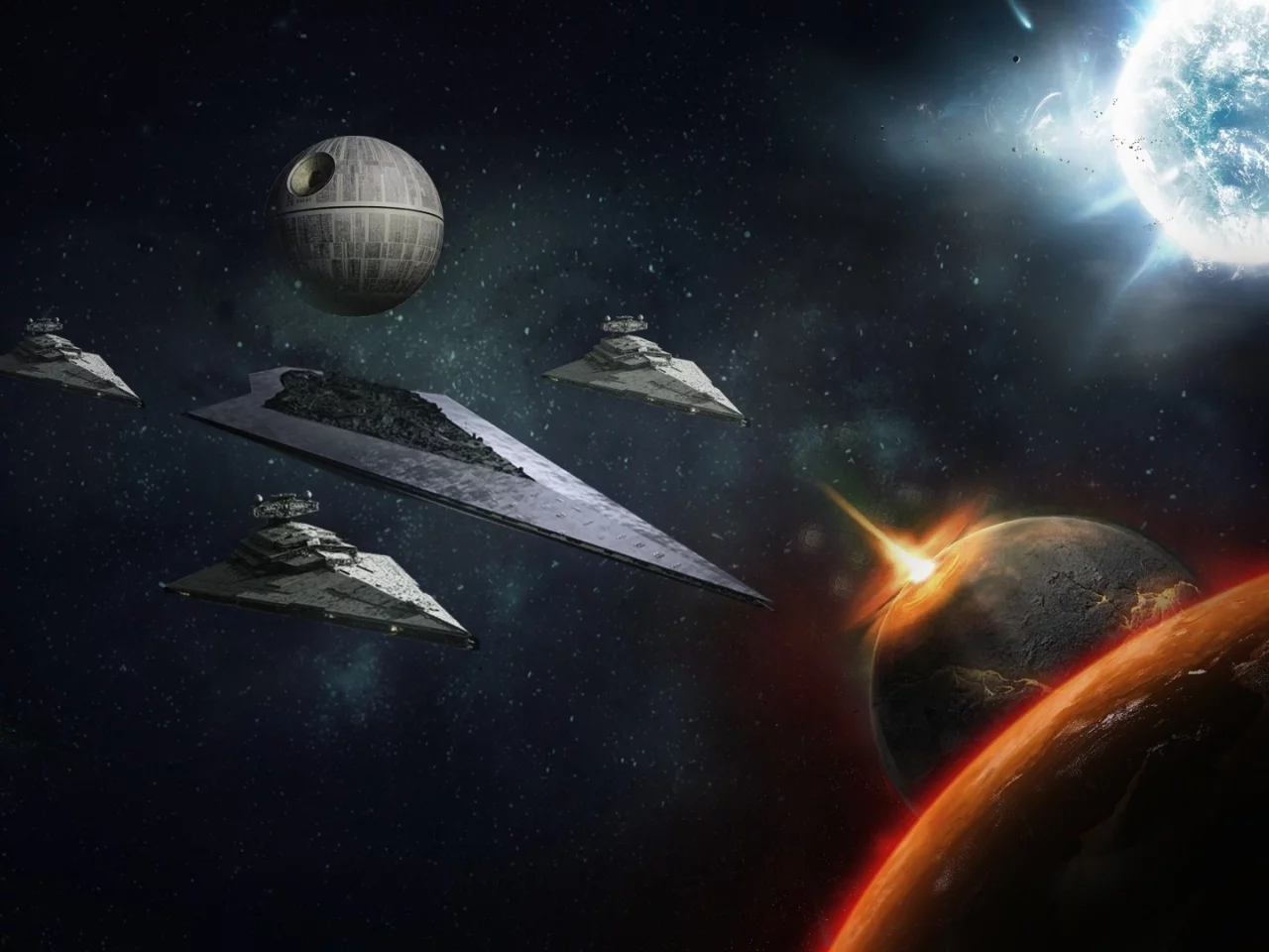 wars, destroyer, moon, death, Star, star, space