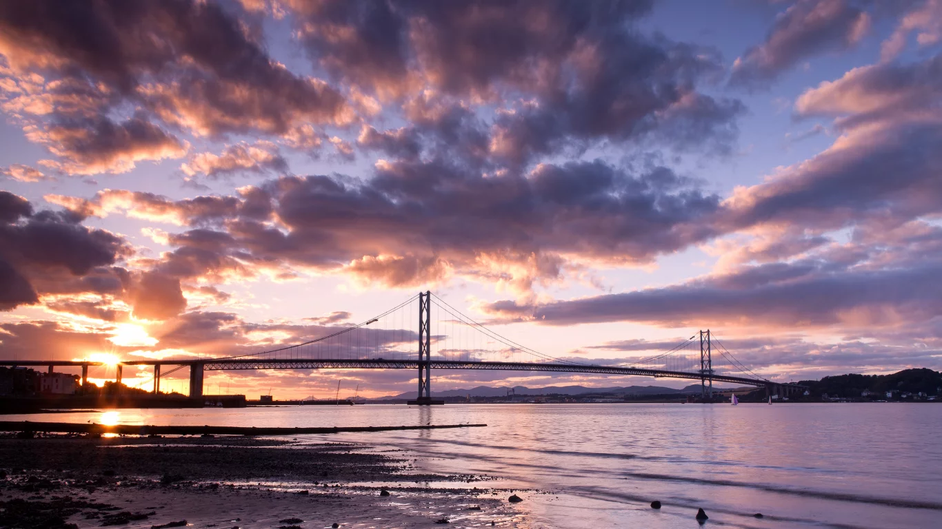 Природа, небо, мост, облака, река, scotland, пейзаж, закат