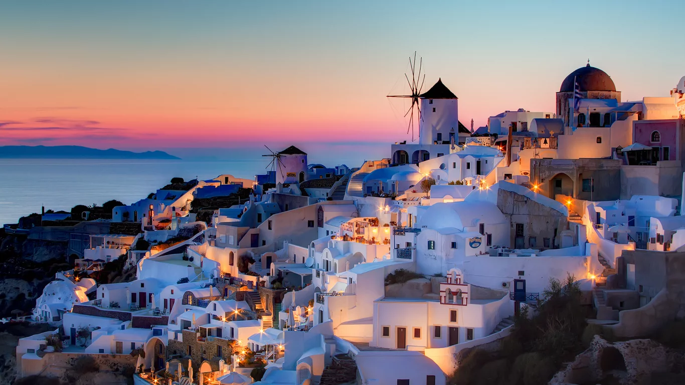 notio aigaio, дома, oia, Греция, закат, szeke photography, санторини