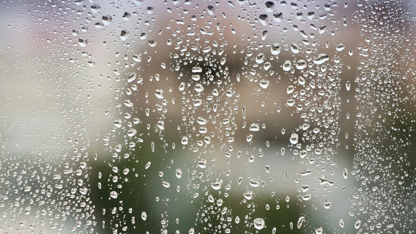 вода, После дождя, капли, стекло, macro