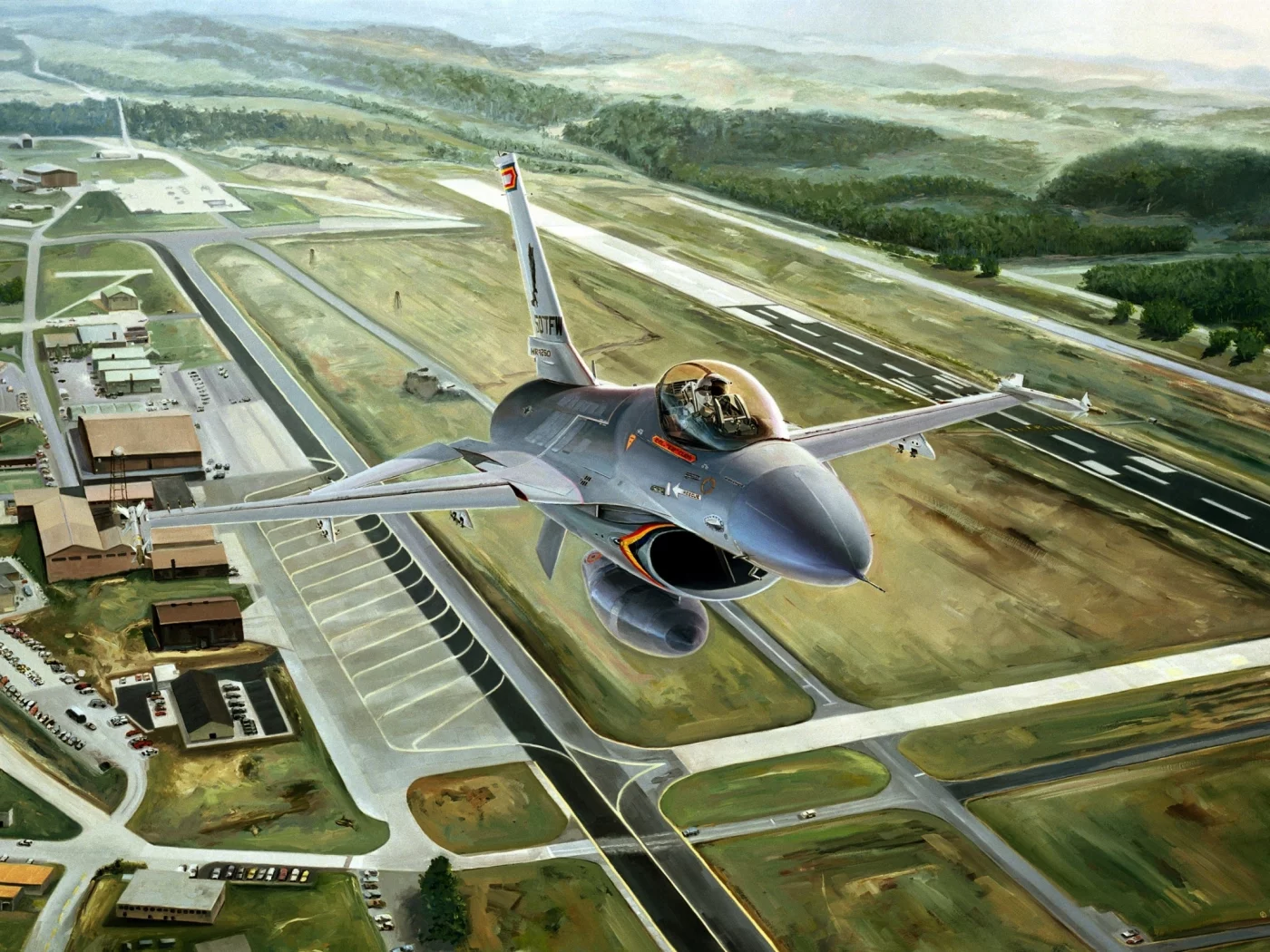 аэродром, авиация, F-16, самолет, ф-16, истребитель